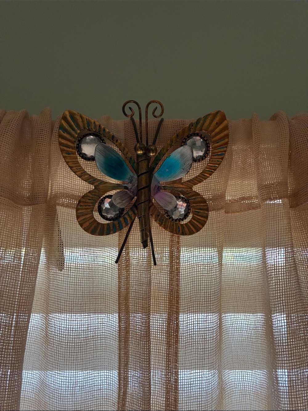 Decorative Blue and Gold Butterfly Hanger